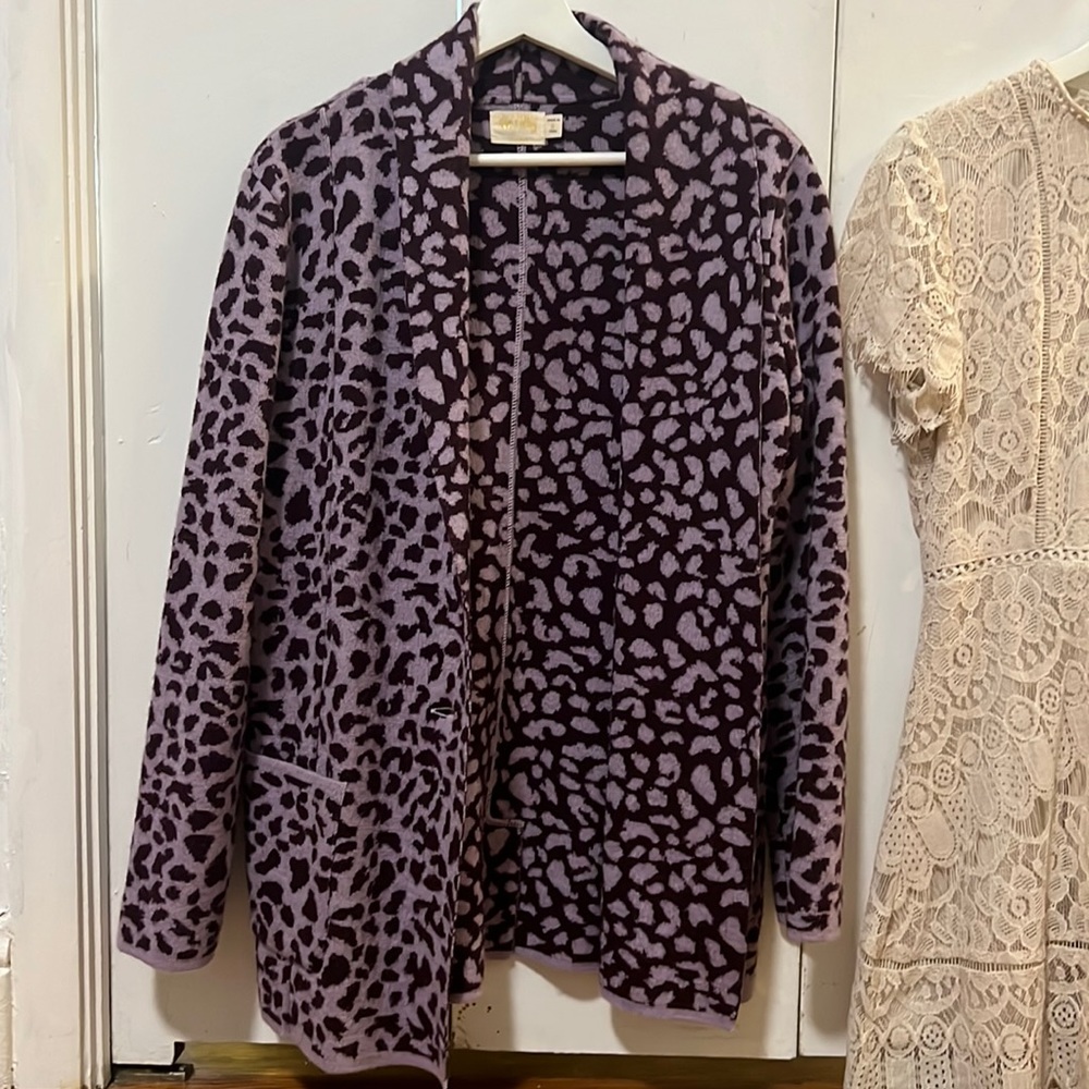 Nation ltd cardigan blazer, purple leopard size S